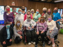 Returning Retreaters saying Hi to those who did not come - with Covid Masks.